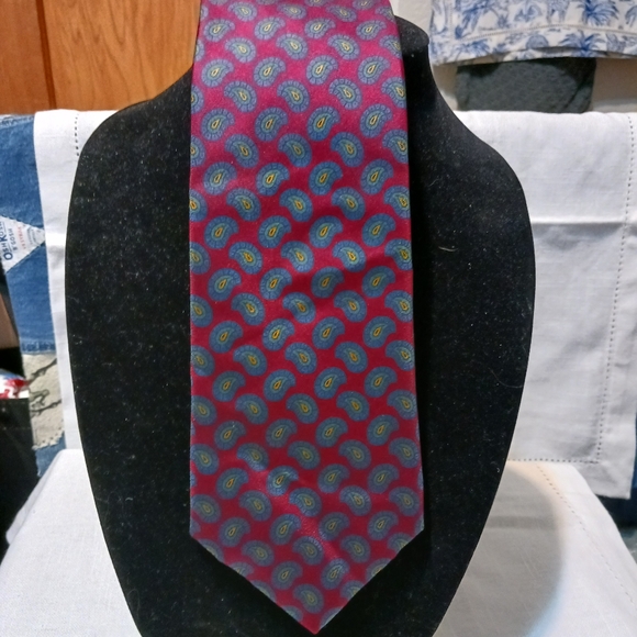 Burberry Men's Vintage Multicolor Paisley Tie 100% Silk England - Picture 1 of 6